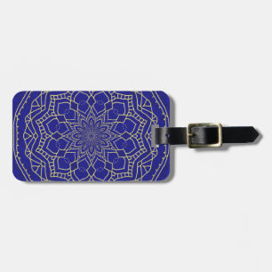 Étiquette À Bagage Mandala bleu