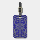 Étiquette À Bagage Mandala bleu (Devant Vertical)