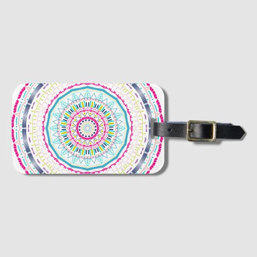 Étiquette À Bagage mandala coloré (Devant Horizontal)
