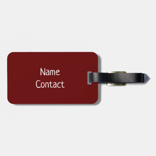 Étiquette À Bagage Mandala design burgundy Indian (Dos horizontal)