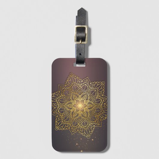 Étiquette À Bagage Mandala Gold (Devant Vertical)
