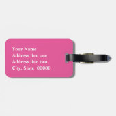 Étiquette À Bagage Mandala motif, rose chaud, noir et blanc (Dos horizontal)