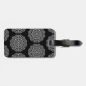 Étiquette À Bagage Mandalas blanc moderne Imprimer & Lettre initiale (Dos horizontal)