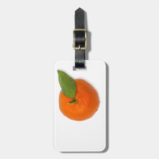 Étiquette À Bagage Mandarin avec feuille verte (Devant Vertical)