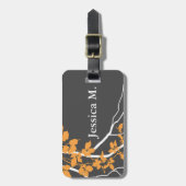 Étiquette À Bagage Mandarine de tourbillonnement de charbon de bois (Devant Vertical)