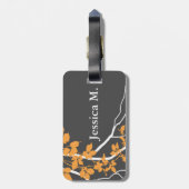 Étiquette À Bagage Mandarine de tourbillonnement de charbon de bois (Dos Vertical)