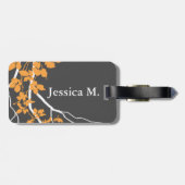 Étiquette À Bagage Mandarine de tourbillonnement de charbon de bois (Dos horizontal)