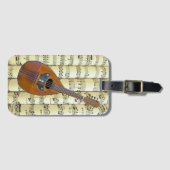 Étiquette À Bagage Mandolin 02 On Rolled Sheet Music ~ (Devant Horizontal)