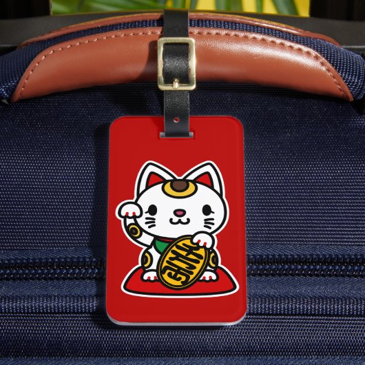 Étiquette À Bagage Maneki Neko (Lucky Cat) (Insitu Rectoal 2)