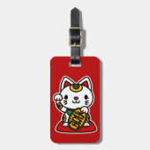 Étiquette À Bagage Maneki Neko (Lucky Cat) (Devant Vertical)