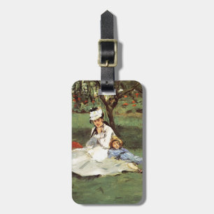 Étiquette À Bagage Manet Impressionniste Peinture de jardin de famill