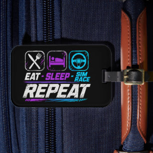 Étiquette À Bagage Manger dormir sim course répéter pour les fans de