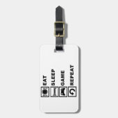Étiquette À Bagage Mangez, dormez, jeu, répétition (Devant Vertical)