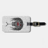 Étiquette À Bagage Mannequin aux ailes noires (Devant horizontal)