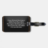 Étiquette À Bagage Manoir halte ou monogramme (Dos horizontal)