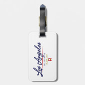 Étiquette À Bagage Manuscrit de Los Angeles (Dos Vertical)