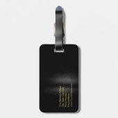 Étiquette À Bagage Maquillage Monogramme Noir Artiste Art Moderne Pla (Dos Vertical)