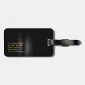 Étiquette À Bagage Maquillage Monogramme Noir Artiste Art Moderne Pla (Dos horizontal)