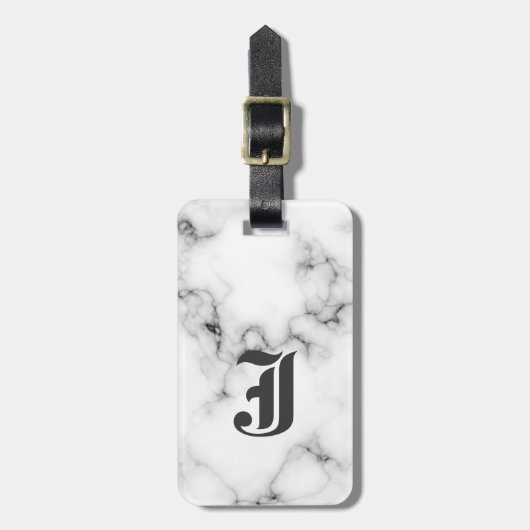 Étiquette À Bagage Marble monogram (Devant Vertical)