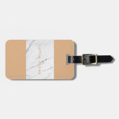 Étiquette À Bagage Marbre blanc Feuille d'or personnalisé Imprimer ét (Devant horizontal)