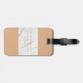 Étiquette À Bagage Marbre blanc Feuille d'or personnalisé Imprimer ét (Dos horizontal)