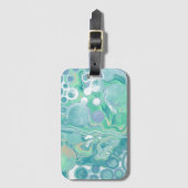 Étiquette À Bagage Marbre bleu turquoise (Devant Vertical)