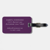 Étiquette À Bagage Marbre chic | Glam violet violet violet bleu Ombre (Dos horizontal)