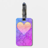 Étiquette À Bagage Marbre Coeur arc-en-ciel mignon (Dos Vertical)