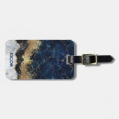 Étiquette À Bagage Marbre et Parties scintillant (Devant horizontal)