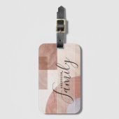 Étiquette À Bagage Marbre géométrique moderne Abstrait Famille person (Devant Vertical)