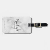 Étiquette À Bagage Marbre moderne Script Personnalisé Groomsmen (Devant horizontal)