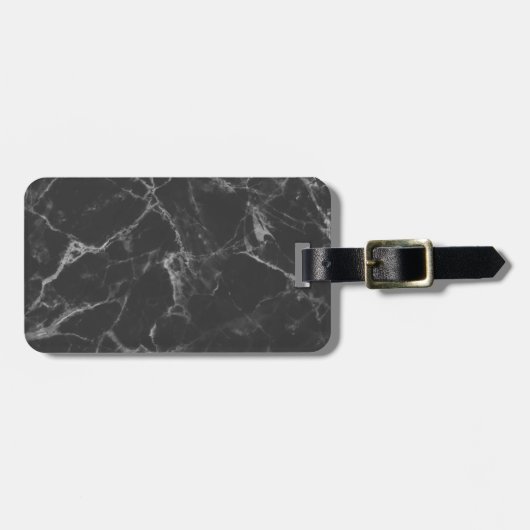 Étiquette À Bagage Marbre noir (Devant horizontal)