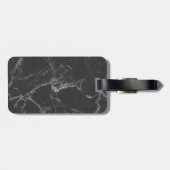 Étiquette À Bagage Marbre noir (Dos horizontal)