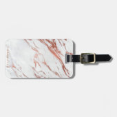 Étiquette À Bagage Marbre or rose (Devant horizontal)