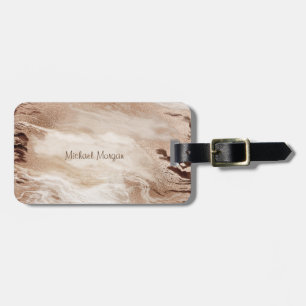 Étiquette À Bagage Marbre Pailleté Luxe Élégant