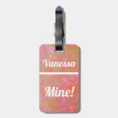 Étiquette À Bagage Marbre rose | Balise de bagage amusante (Dos Vertical)