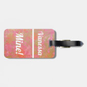 Étiquette À Bagage Marbre rose | Balise de bagage amusante (Dos horizontal)