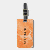 Étiquette À Bagage Marbre rose-Or Imprimer Monogramme Gras (Devant Vertical)