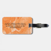 Étiquette À Bagage Marbre rose-Or Imprimer Monogramme Gras (Dos horizontal)