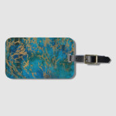 Étiquette À Bagage Marbre turquoise et or (Devant Horizontal)