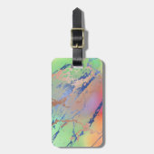 Étiquette À Bagage Marbre vif | Aquarelle couleur gras pastel (Devant Vertical)