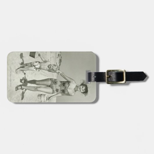 Étiquette À Bagage Marche de mère et de fils (Devant horizontal)