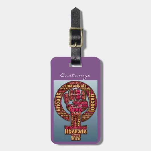 Étiquette À Bagage marche des femmes levée en 2017 (Devant Vertical)