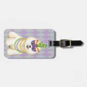 Étiquette À Bagage Mardi Gras Bichon Frise (Devant horizontal)