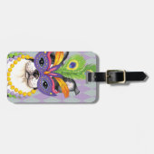 Étiquette À Bagage Mardi gras Boston Terrier (Devant horizontal)