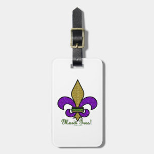 Étiquette À Bagage Mardi Gras Coloré Fleur De Lis