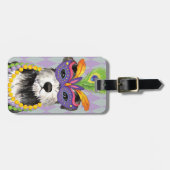 Étiquette À Bagage Mardi Gras Mini Schnauzer (Devant horizontal)