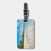 Étiquette À Bagage Marée océanique sur une plage tropicale (Devant Vertical)
