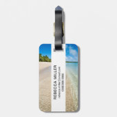 Étiquette À Bagage Marée océanique sur une plage tropicale (Dos Vertical)