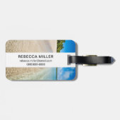 Étiquette À Bagage Marée océanique sur une plage tropicale (Dos horizontal)